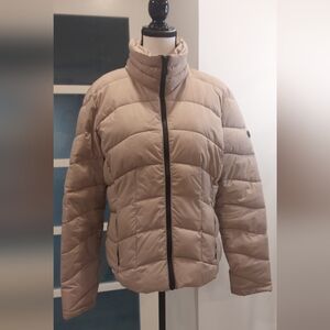 Elegant Beige Puffer Jacket for Women
